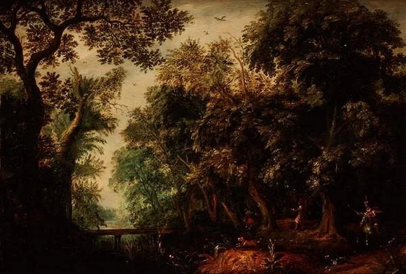 Caccia al cervo in una foresta